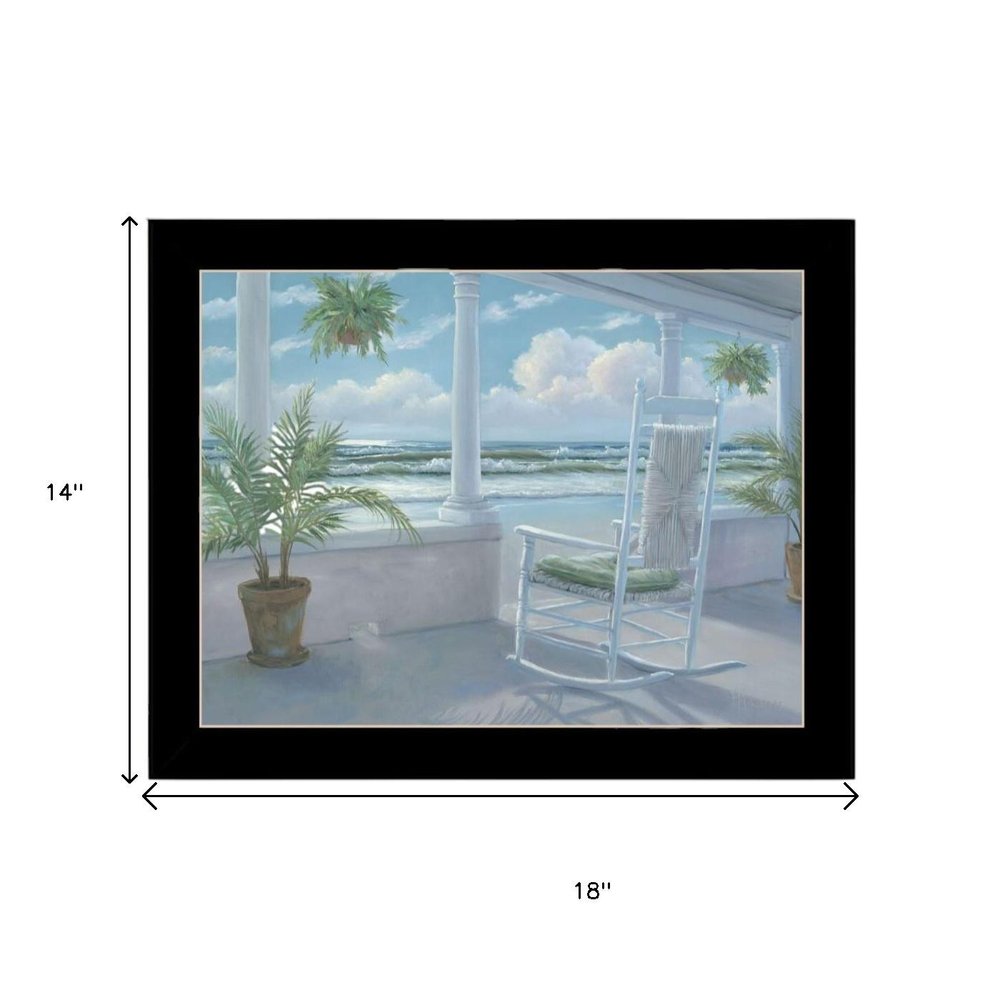 Set Of Two Coastal Porch Relaxing Black Framed Wall Art HomeRoots