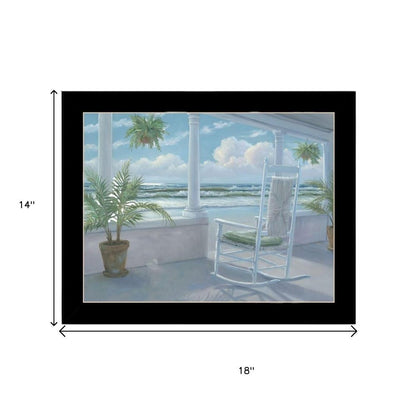 Set Of Two Coastal Porch Relaxing Black Framed Wall Art HomeRoots