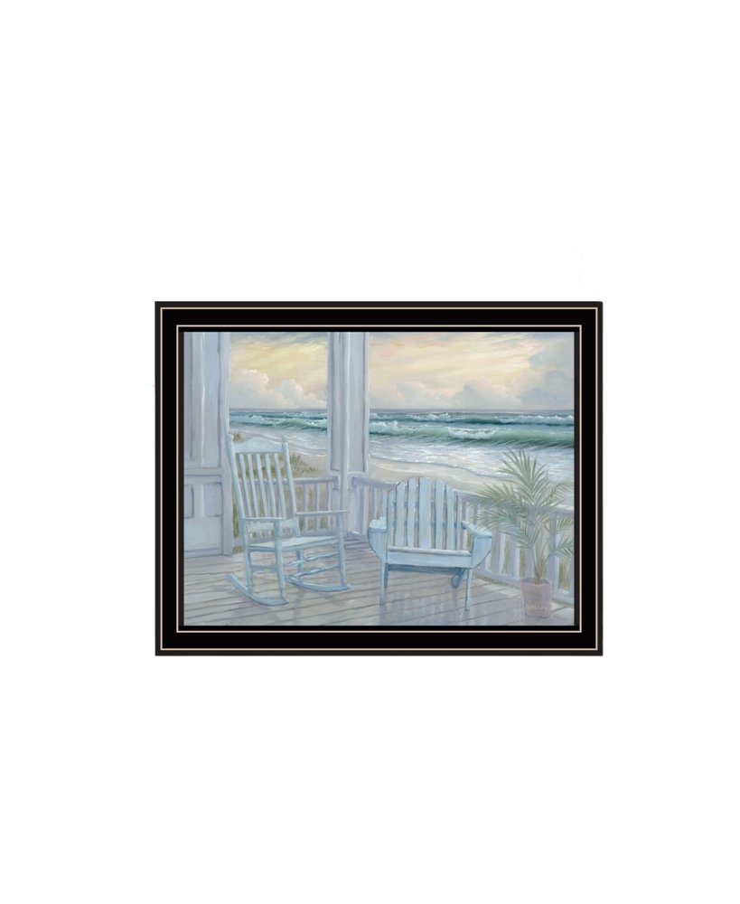 Set Of Two Coastal Porch Relaxing Black Framed Wall Art — view 5