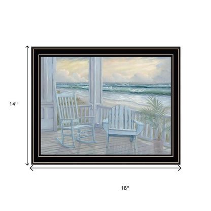 Set Of Two Coastal Porch Relaxing Black Framed Wall Art HomeRoots