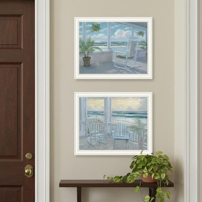 Set Of Two Coastal Porch Relaxing White Framed Wall Art HomeRoots