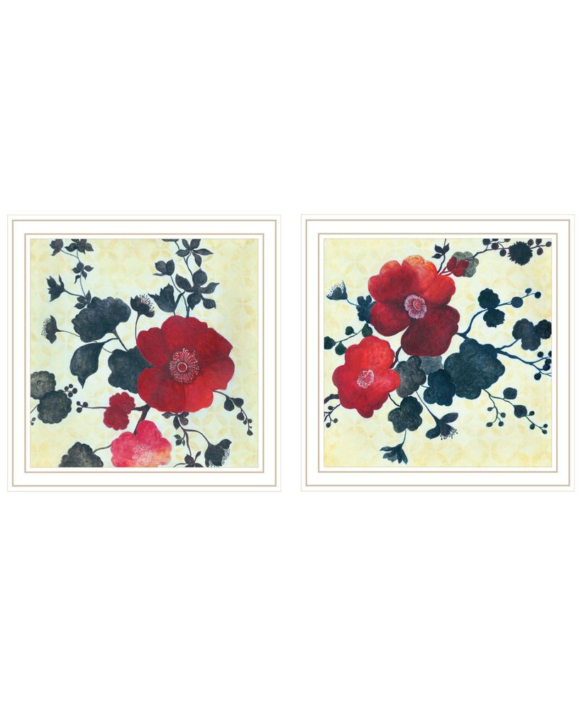 Set Of Two Japanese Blossoms I White Framed Wall Art — view 1