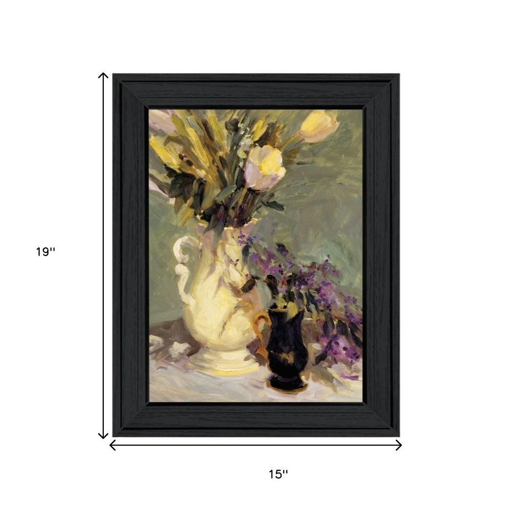 Set Of Two Abstract Tulips And Lavender Flower Vases Black Framed Wall Art — view 6