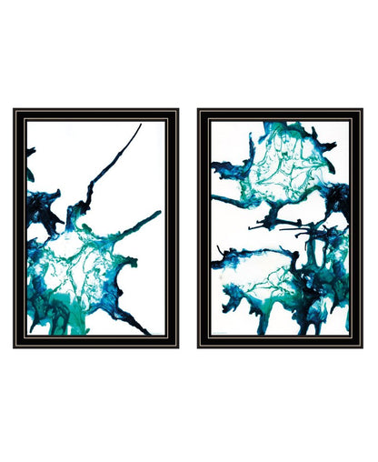 Set Of Two Abstract Ocean Living Black Framed Wall Art HomeRoots