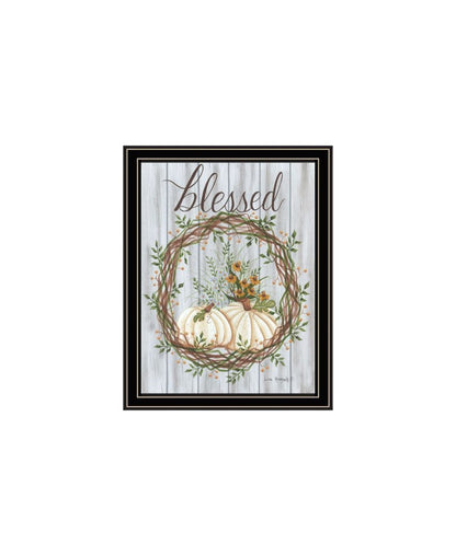Set Of Two Thankful and Blessed for the Fall Black Framed Wall Art