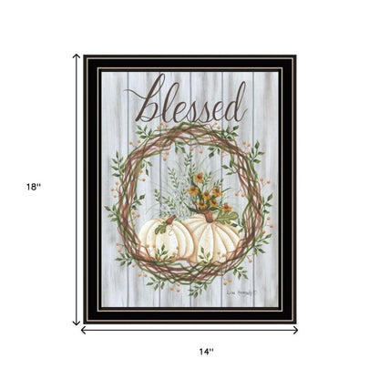 Set Of Two Thankful and Blessed for the Fall Black Framed Wall Art