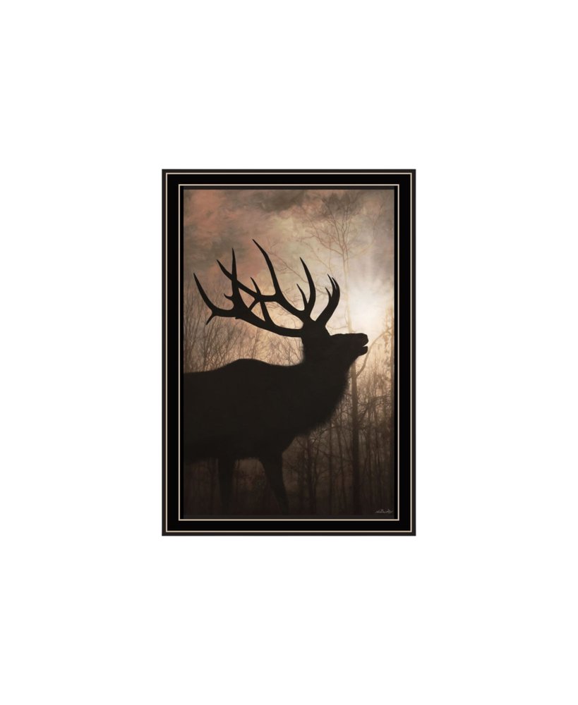 Set Of Two Elk at Sunrise Black Framed Wall Art