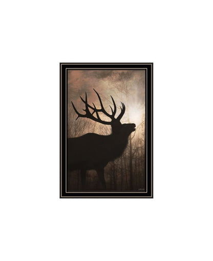 Set Of Two Elk at Sunrise Black Framed Wall Art
