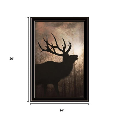 Set Of Two Elk at Sunrise Black Framed Wall Art