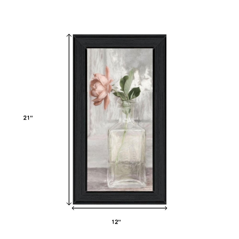 Set Of Two Cottage Peach Rose Black Framed Wall Art — view 6