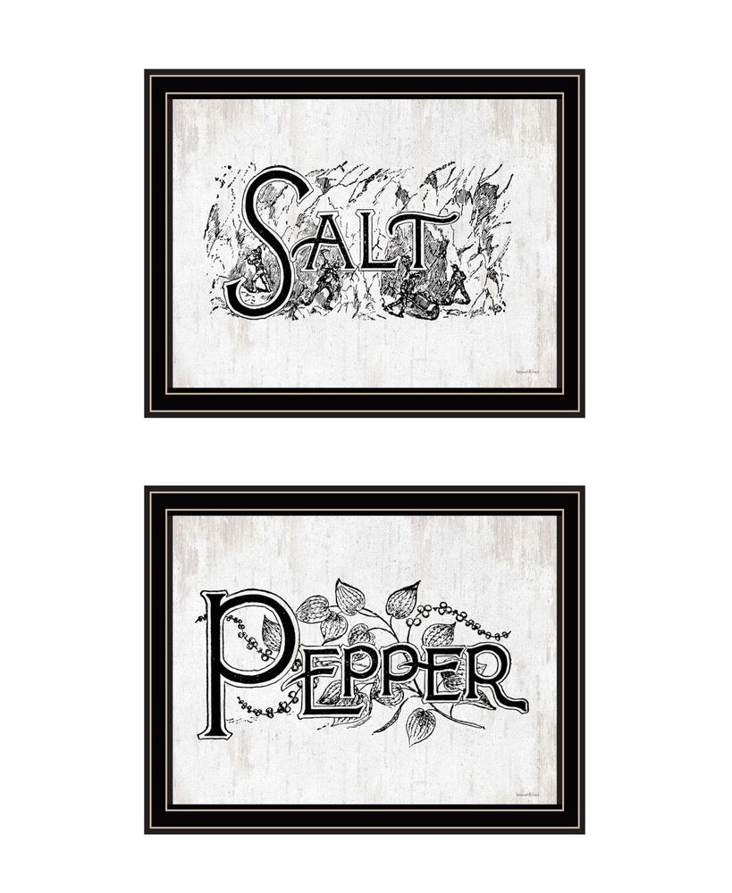 Set Of Two This Kitchen is Seasoned With Love Black Framed Kitchen Wall Art