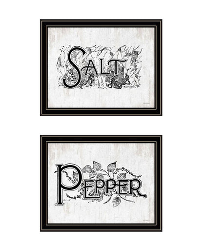 Set Of Two This Kitchen is Seasoned With Love Black Framed Kitchen Wall Art