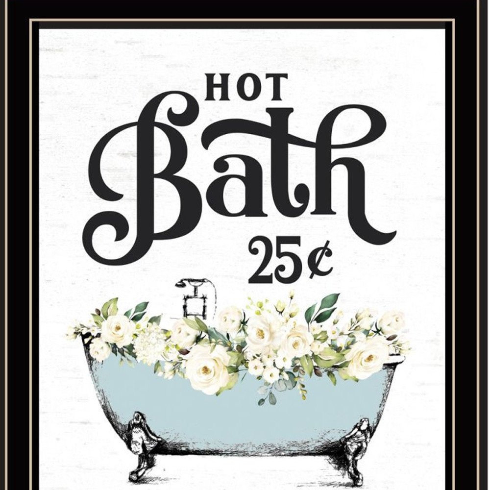 Set Of Two Hot Bath And Homemade Soap Black Framed Bathroom Wall Art — view 2