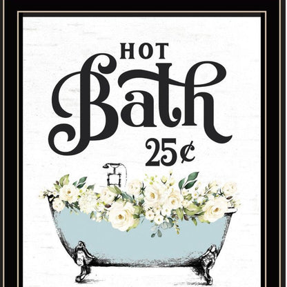 Set Of Two Hot Bath And Homemade Soap Black Framed Bathroom Wall Art