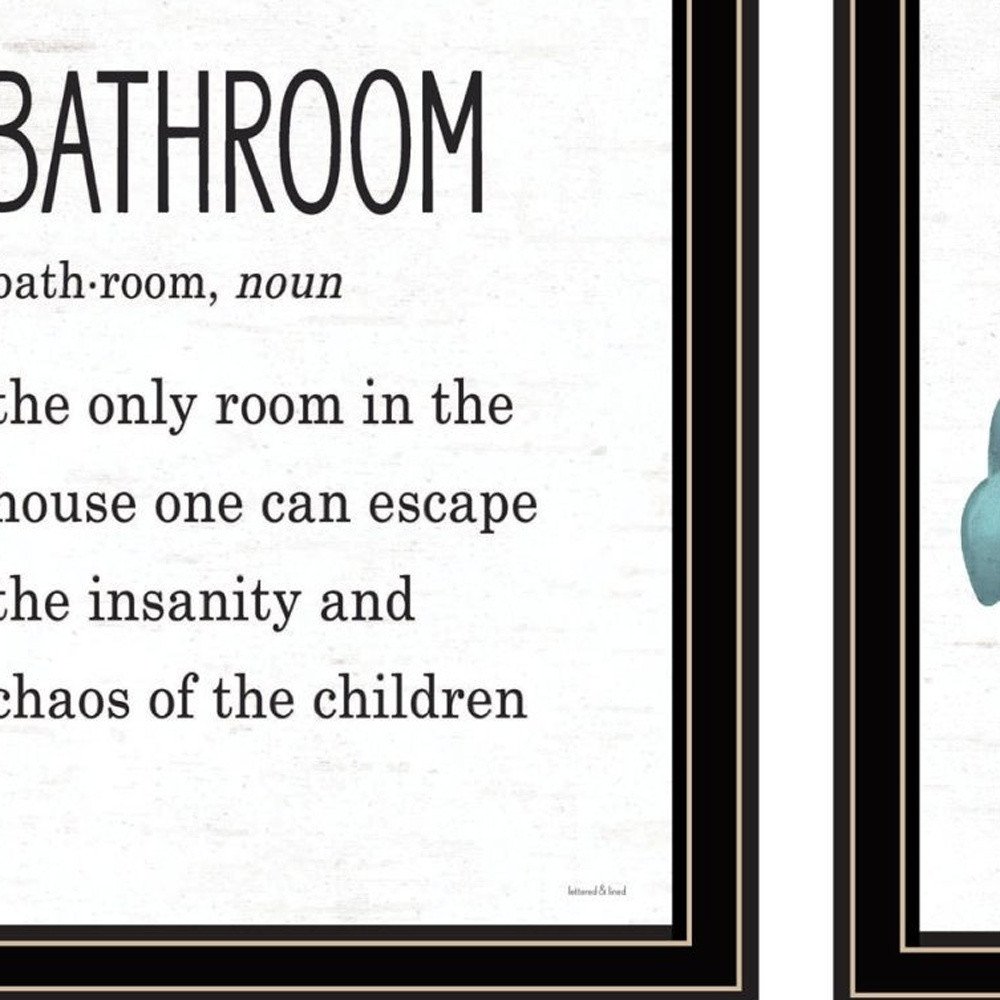 Set Of Two The Royal Flush Toilet Paper Co. ! Black Framed Bathroom Wall Art