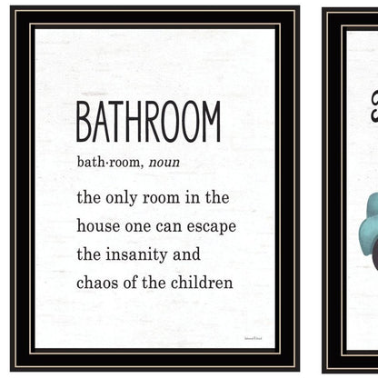 Set Of Two The Royal Flush Toilet Paper Co. ! Black Framed Bathroom Wall Art