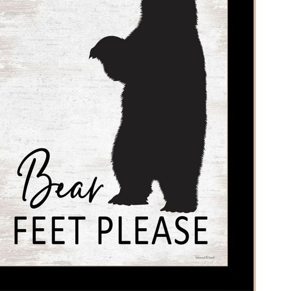 Set Of Two Bear Bottoms Welcome Here Black Framed Bathroom Wall Art