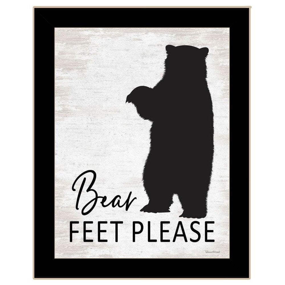 Set Of Two Bear Bottoms Welcome Here Black Framed Bathroom Wall Art — view 3