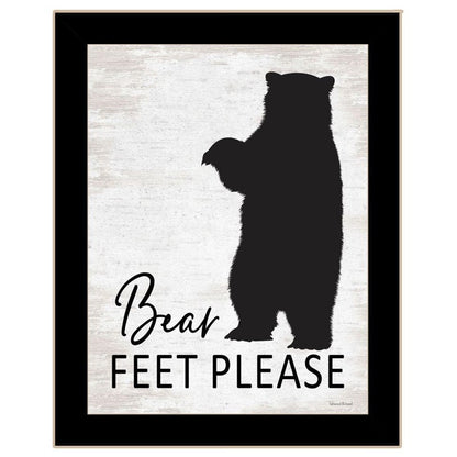 Set Of Two Bear Bottoms Welcome Here Black Framed Bathroom Wall Art