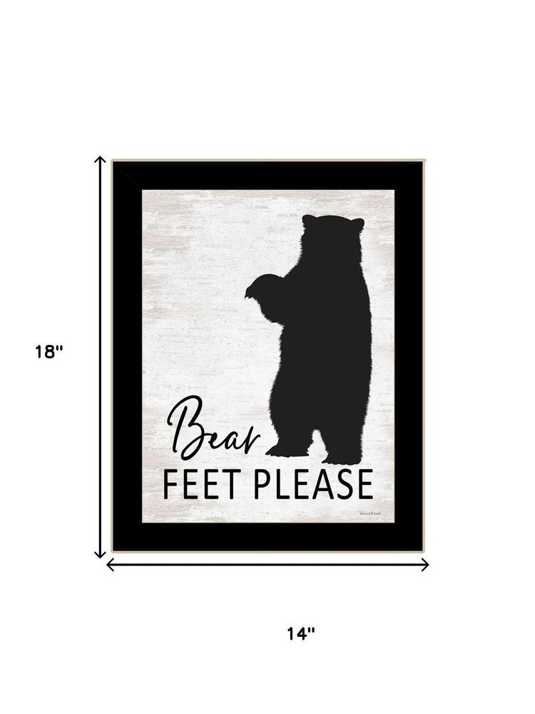 Set Of Two Bear Bottoms Welcome Here Black Framed Bathroom Wall Art — view 4