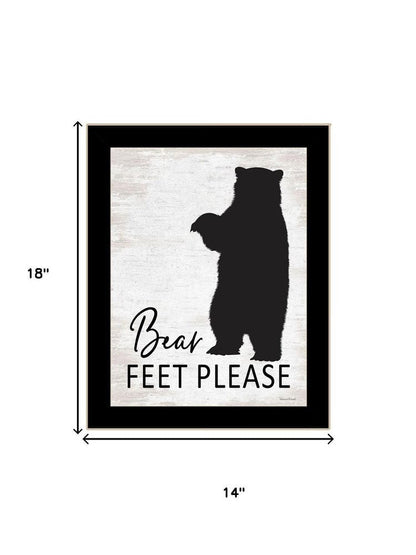 Set Of Two Bear Bottoms Welcome Here Black Framed Bathroom Wall Art