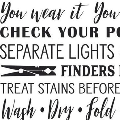 Set Of Two Laundry Rules And Schedules White Framed Laundry Wall Art
