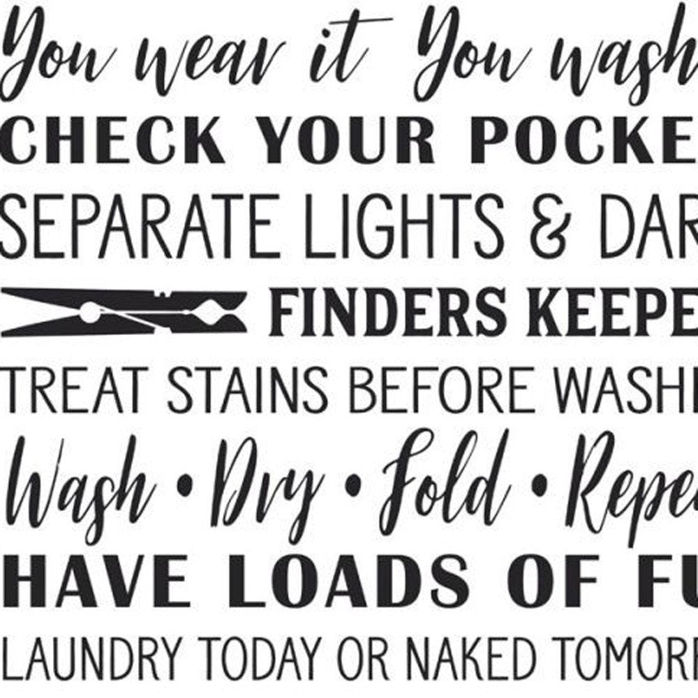 Set Of Two Laundry Rules And Schedules White Framed Laundry Wall Art — view 3