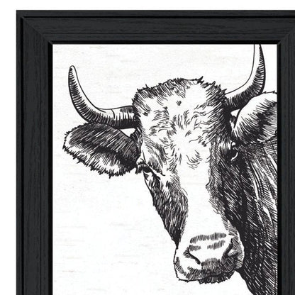 Set Of Two HERD THAT! Black Framed Bathroom Wall Art