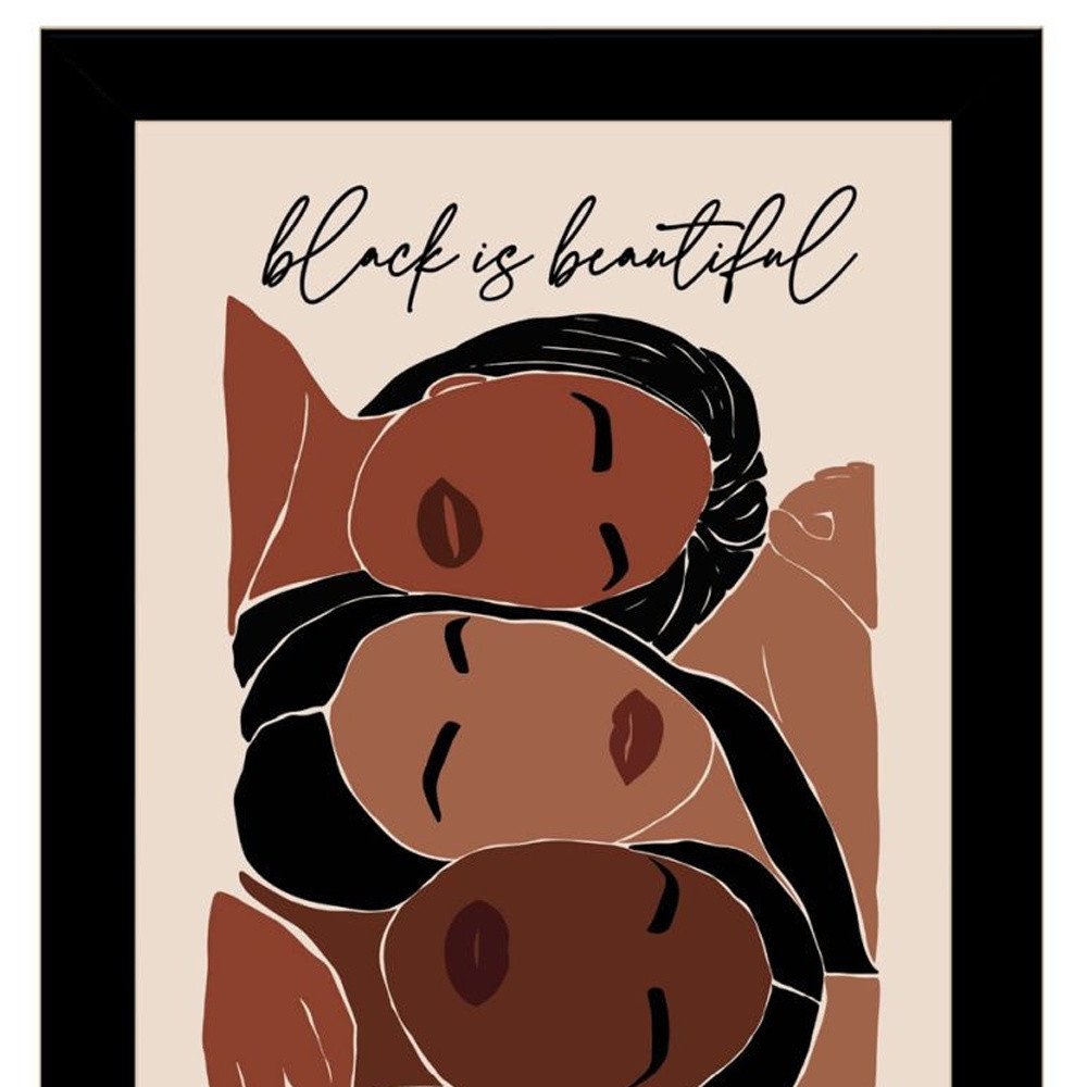 Set Of Two Black is Beautiful Black Framed Wall Art — view 2