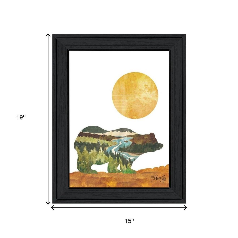 Set Of Two Bear and Deer Black Framed Wall Art — view 6