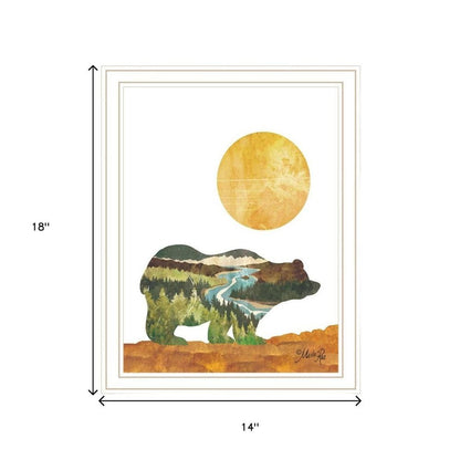 Set Of Two Bear and Deer White Framed Wall Art