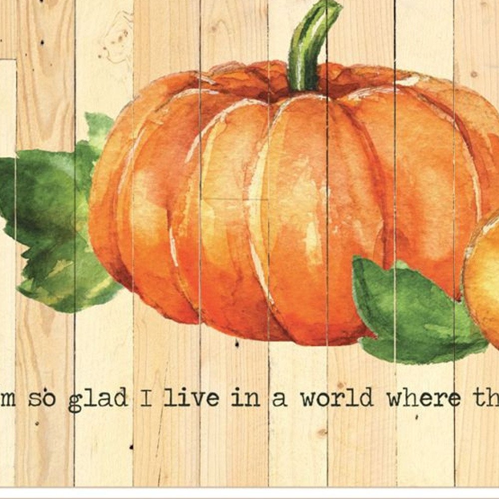 Set Of Two Happy Fall-October Pumpkins White Framed Wall Art — view 2