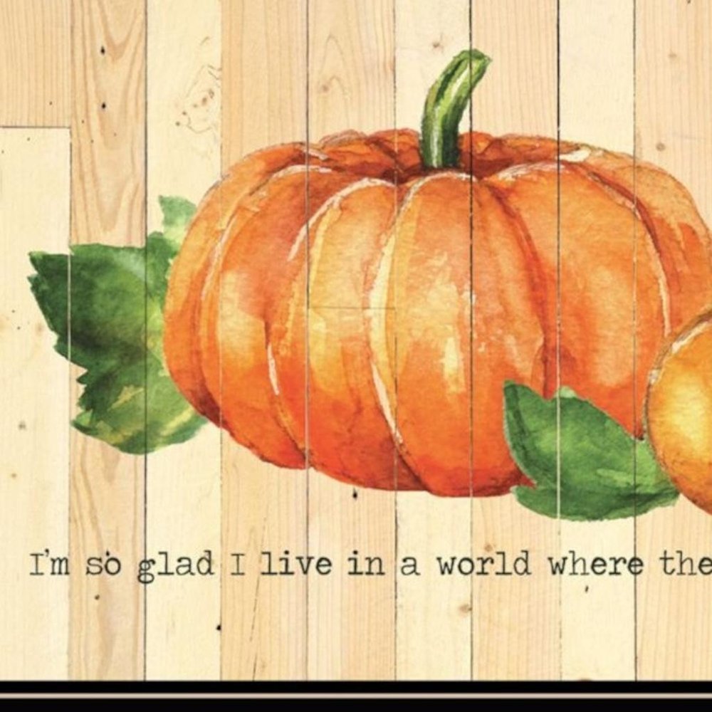 Set Of Two Happy Fall-October Pumpkins Black Framed Wall Art — view 4