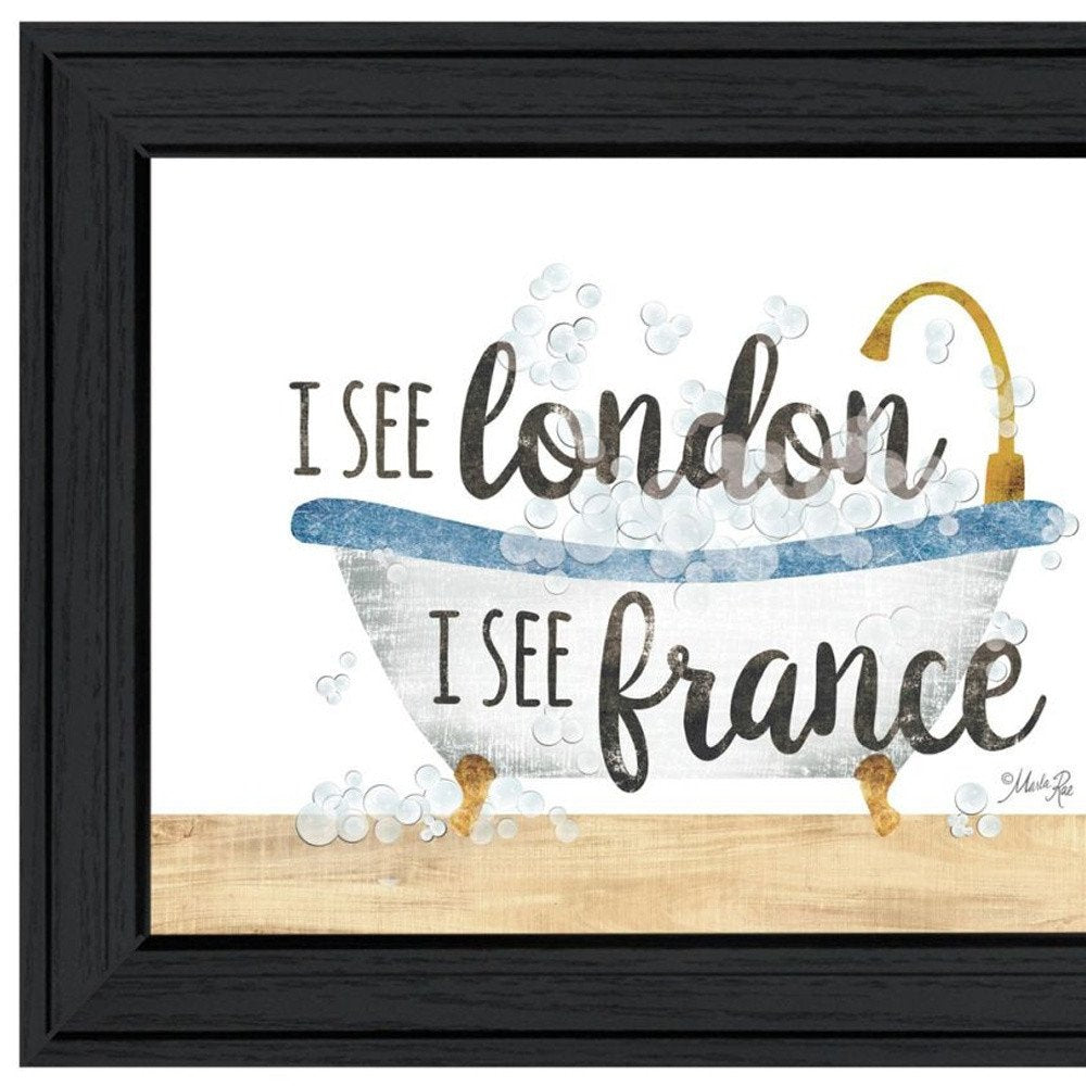 Set Of Two I See London And I See France Black Framed Bathroom Wall Art — view 3