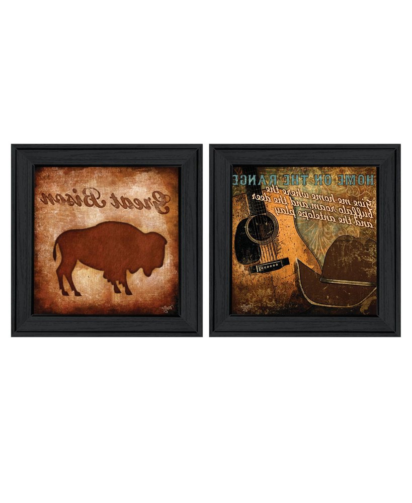 Set Of Two Home on the Range-Western Black Framed Wall Art