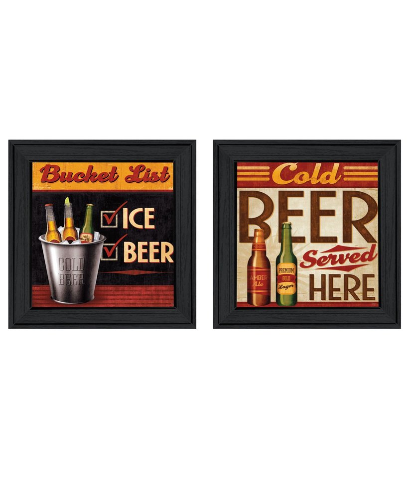Set Of Two Bucket List Black Framed Wall Art — view 1