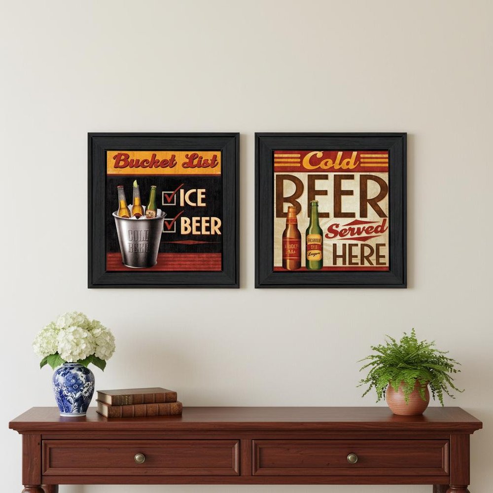 Set Of Two Bucket List Black Framed Wall Art — view 2