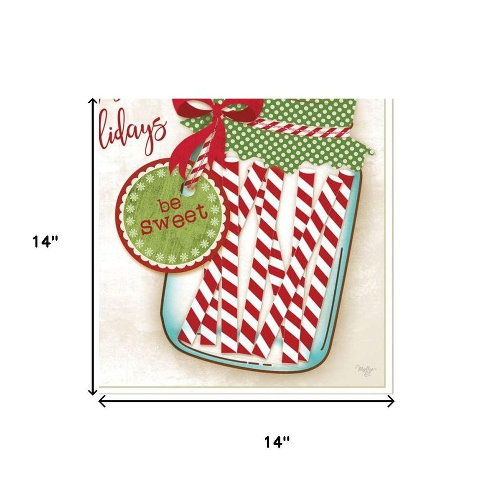 Set Of Two Hot Cocoa And Candy Canes White Framed Kitchen Wall Art