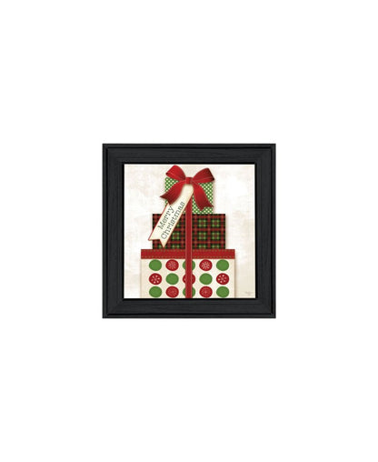Set Of Three It's Christmas Time! Black Framed Wall Art