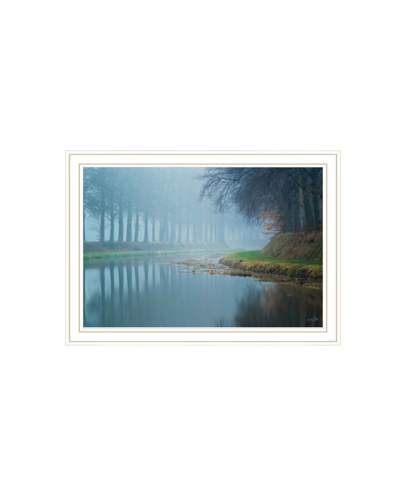 Set Of Two Misty Rivers White Framed Wall Art