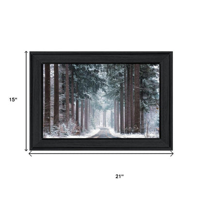 Set Of Two Winter Wonderland Black Framed Wall Art