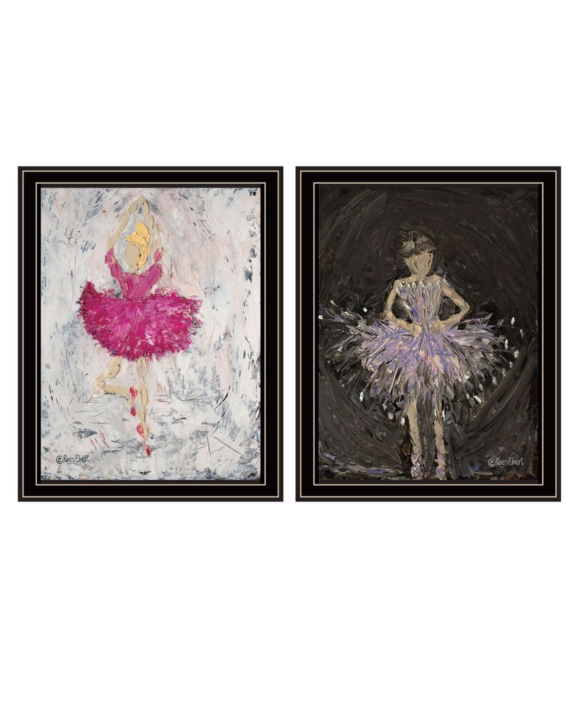 Set Of Two "Ballerina Dancers" Black Framed Wall Art — view 1