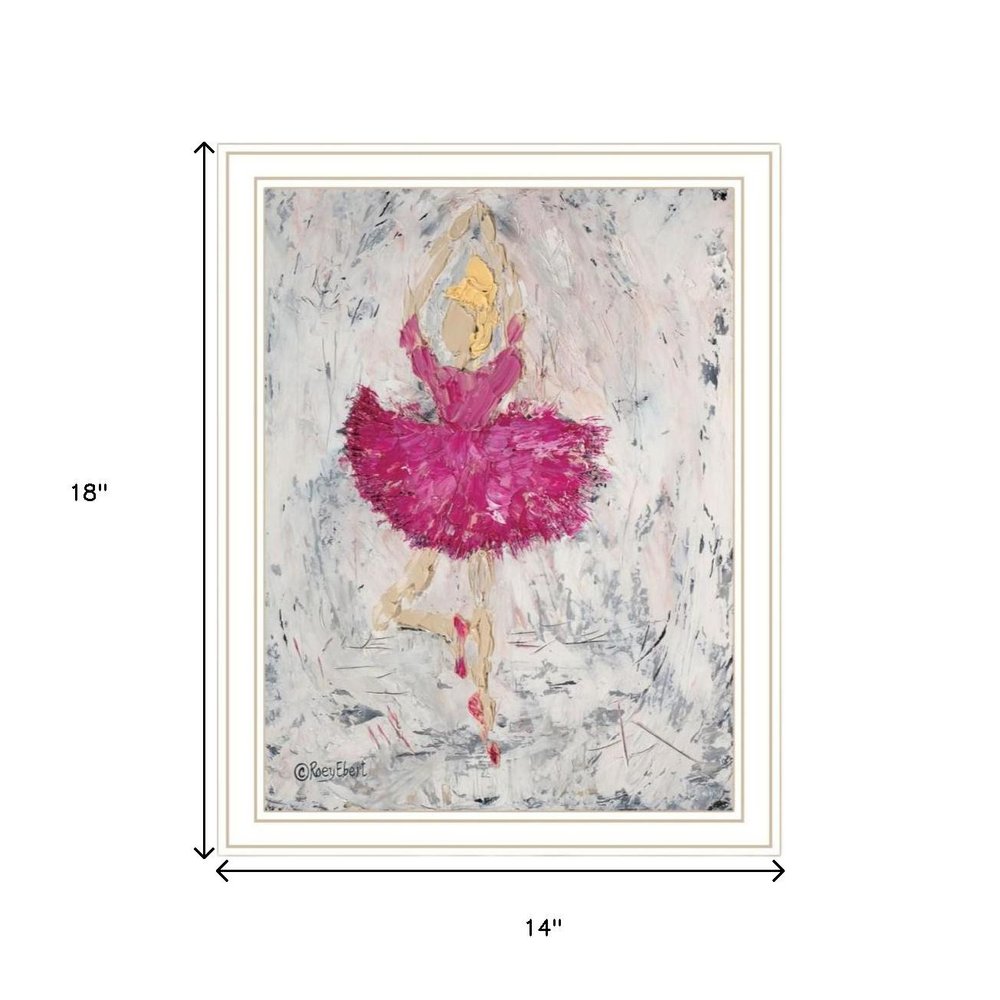 Set Of Two "Ballerina Dancers" White Framed Wall Art