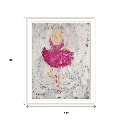 Set Of Two "Ballerina Dancers" White Framed Wall Art