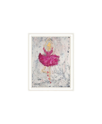 Set Of Two "Ballerina Dancers" White Framed Wall Art