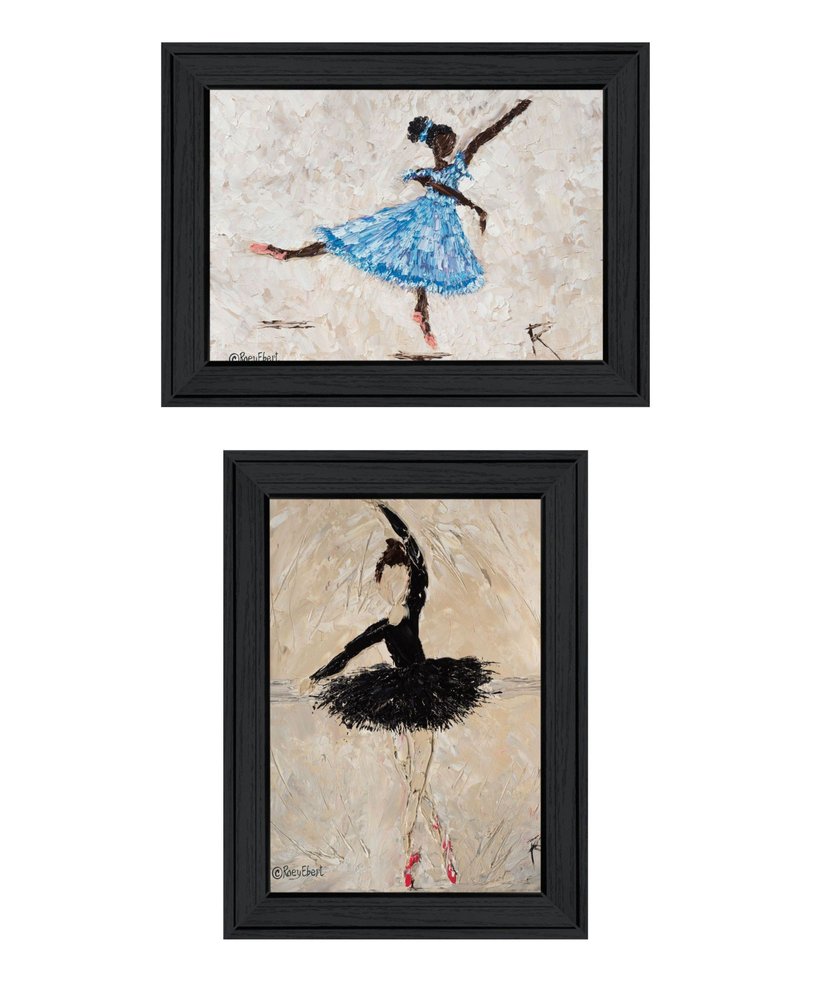 Set Of Two "Ballerina Collection" Black Framed Wall Art