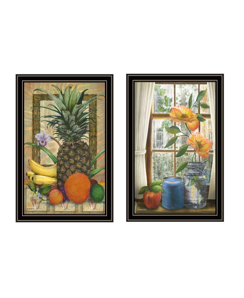 Set Of Two Flowers And Fruit Black Framed Kitchen Wall Art — view 3