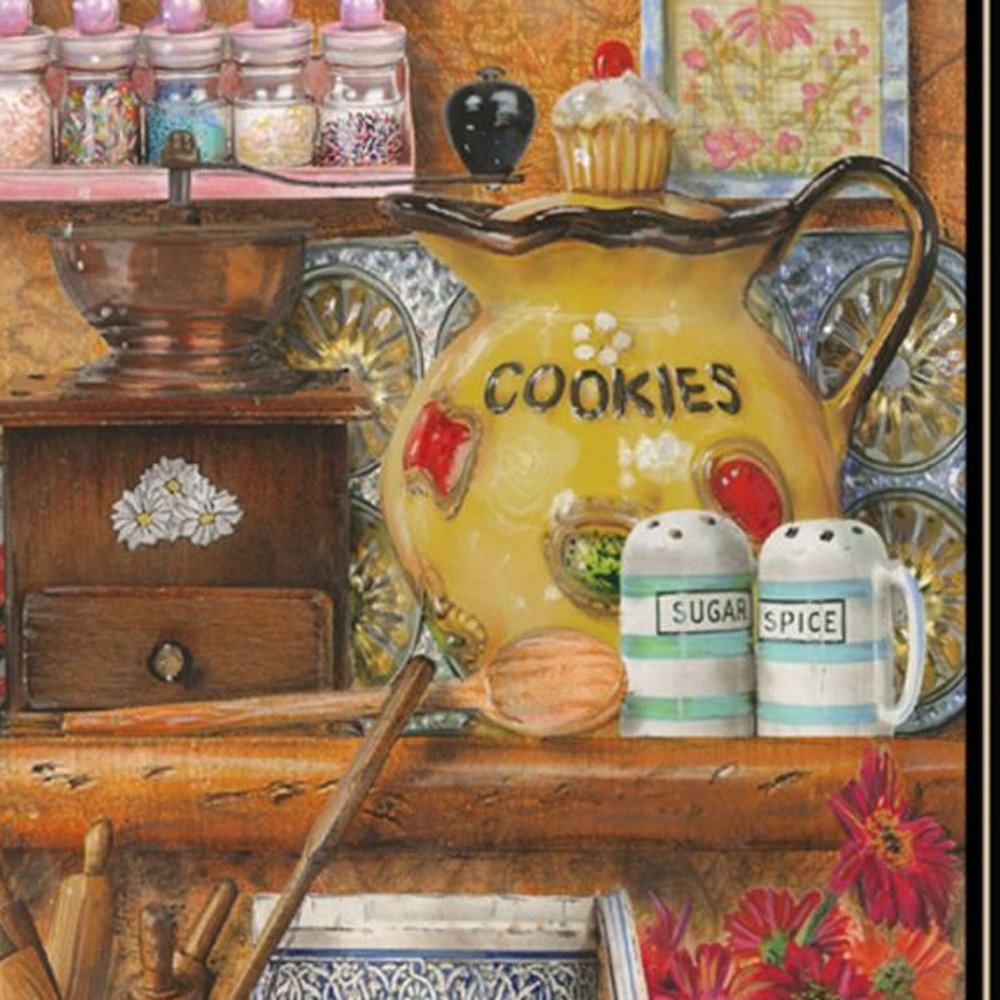 Set Of Two Sugar Spice And Herbs Black Framed Kitchen Wall Art — view 2
