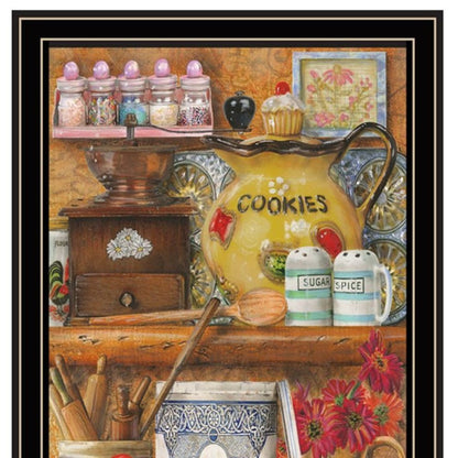 Set Of Two Sugar Spice And Herbs Black Framed Kitchen Wall Art