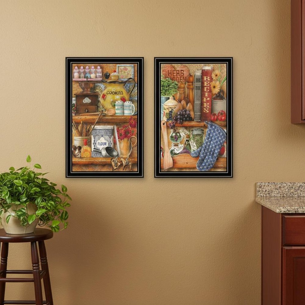 Set Of Two Sugar Spice And Herbs Black Framed Kitchen Wall Art — view 4